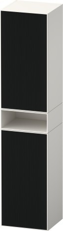 Duravit шкаф-пенал высокий 2 дверцы 360 мм х 400 мм х 1900 мм, zencha, ze1353l63840000 цвет: чёрное стекло/белый суперматовый