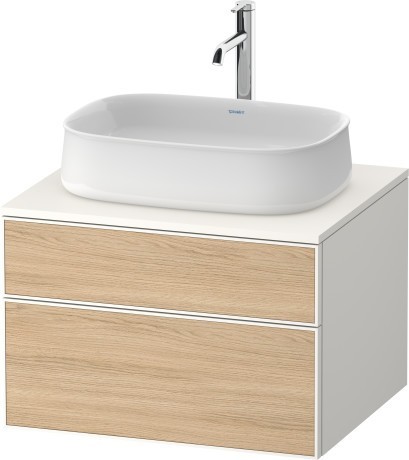 Duravit тумба подвесная с вырезом под раковину 550 мм х 650 мм х 442 мм, zencha, ze4820030840000 цвет: натуральный дуб/белый суперматовый