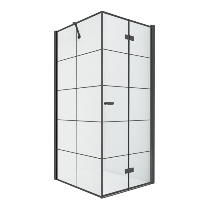 Душевое ограждение r 90x90x195, New trendy New soleo black, черный арт. D-0290A/D-0121B