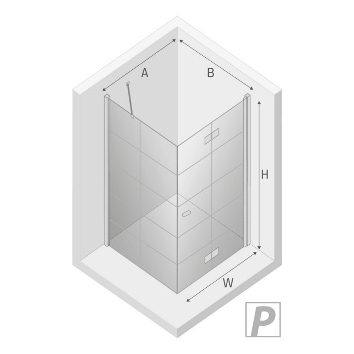 Душевое ограждение r 90x90x195, New trendy New soleo black, черный арт. D-0290A/D-0121B