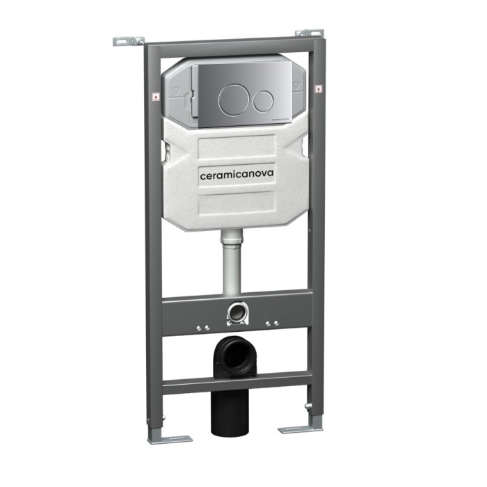 Ceramicanova инсталляция с кнопкой envision/ round, cn1001m цвет: черный