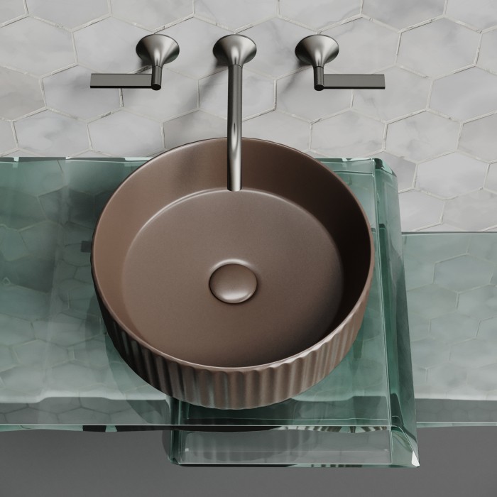 Ceramicanova раковина накладная element, cn6057mdb цвет: коричневый