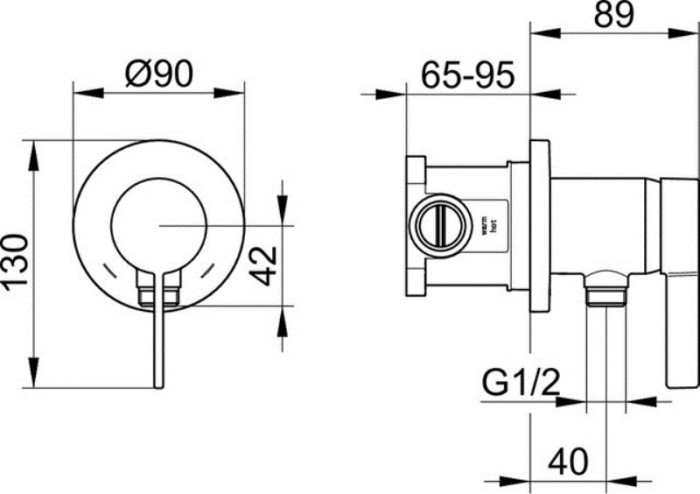 Keuco встриваемый однорычажный смеситель с выводом для шланга со встраиваемой функциональной частью, ixmo solo, хром арт. 59552 019521