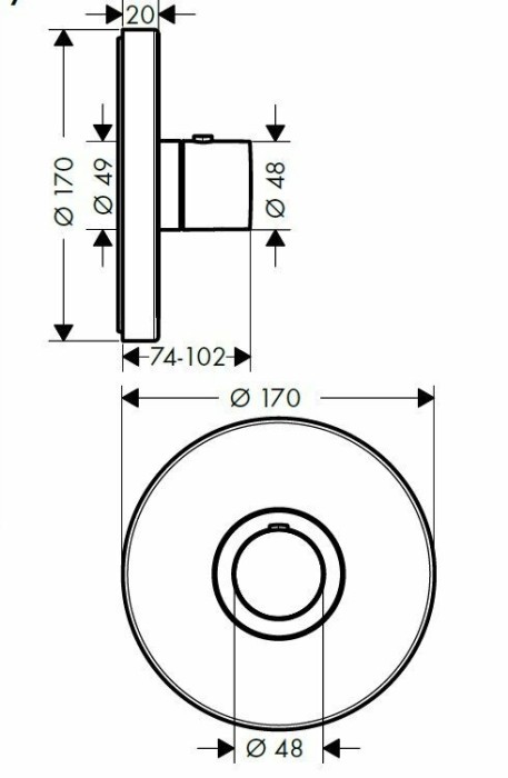 AXOR термостат для душа, ShowerSelect, хром арт. 36721000