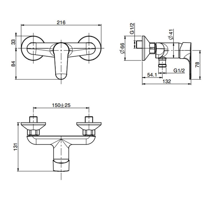 Fima Carlo Frattini смеситель для душа, настенный, collettivita, хром арт. f3835/1lccr.ws