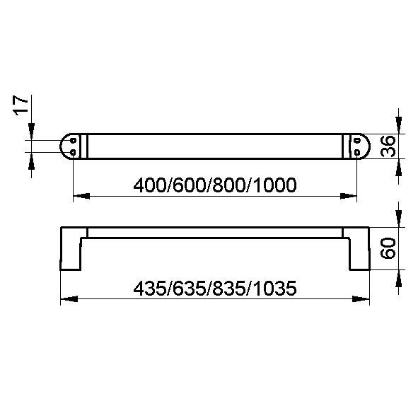 Keuco держаетль для полотенца new11601 100 см, elegance new, хром арт. 11601 011000