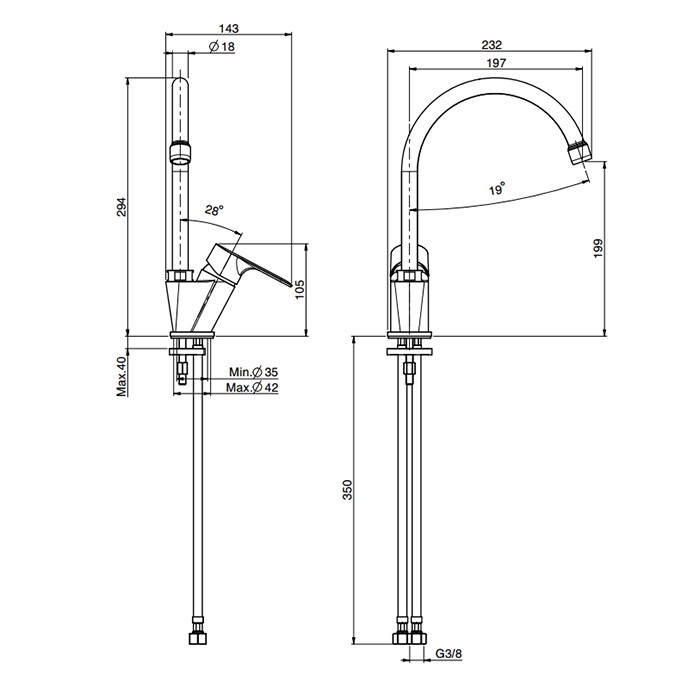 Fima Carlo Frattini смеситель для кухни, на 1 отв., kitchen, хром арт. f3897/1cr