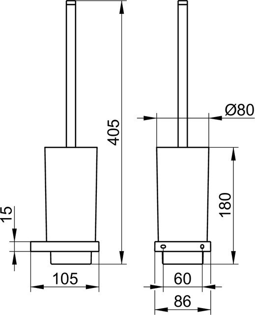 Keuco ёршик для туалета с колбой и держателем, edition 11, черный матовый арт. 11164 379000