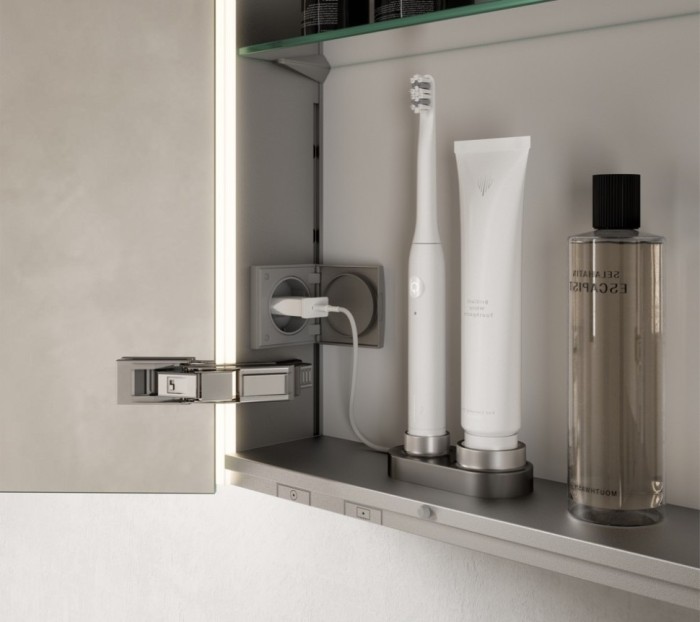 Keuco левый шкаф с подсветкой для настенного монтажа 127 мм х 600 мм х 710 мм, с 1 поворотной дверцей, somaris, белый матовый арт. 14501 511200