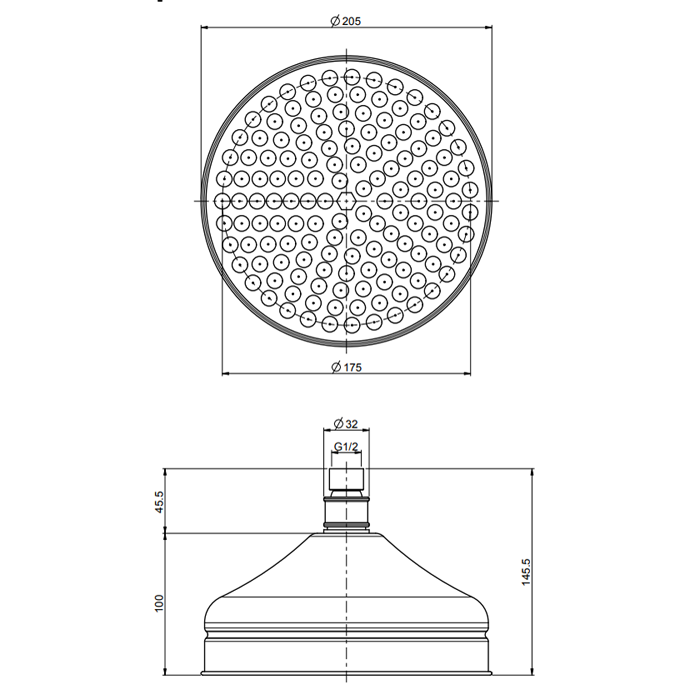 Fima Carlo Frattini верхний душ d.20см без держателя, бронза арт. f2071/2br