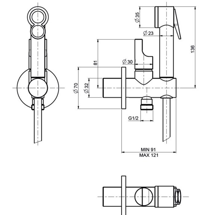 Fima Carlo Frattini гигиенический набор wc: смеситель, лейка, гибкий шланг, collettivita, черный арт. f2645 f2320/1nns