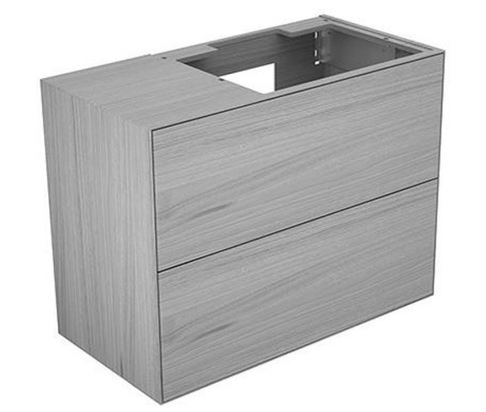 Keuco напольная тумба под умывальник, 1050х 800х535 мм отверстие справа 2 ящика фасад и, edition lignatur, арт. 33341 800213
