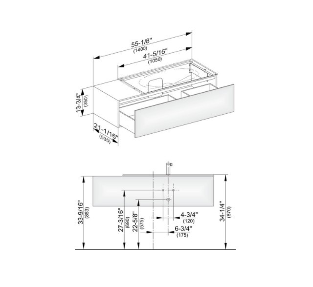 Keuco тумба подвесная под раковину справа с одним выдвижным фронтом, с внутренней светодиодной подсветкой, edition 11, черный арт. 31164 570100