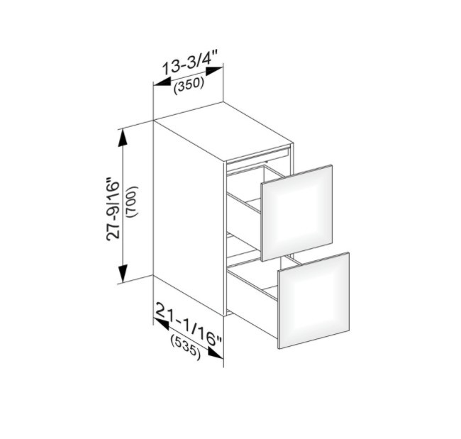 Keuco тумба боковая подвесная с двумя выдвижными фронтами, с внутренней светодиодной подсветкой, edition 11, кашемир арт. 31321 280100