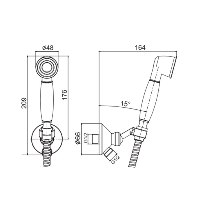 Fima Carlo Frattini душевой комплект с ручным душем, держателем с подводом воды и металлическим шлангом 1500 мм. wellness, хром арт. f2287/6cr