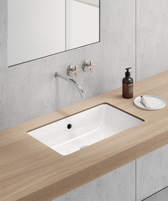 GSI Врезная снизу раковина 60х37 см, санфаянс, Kube-x - 8953911