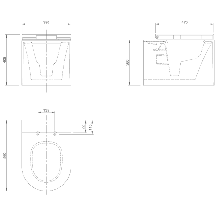 Knief унитаз подвесной безободковый 59х39х36 см, с подсветкой, Moon, 0600-033-01R цвет: белый