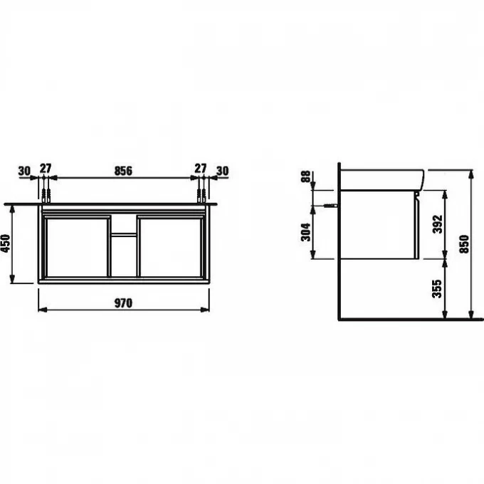 LAUFEN шкафчик под раковину 97х45, PRO - 4.8307.2.095.463.1