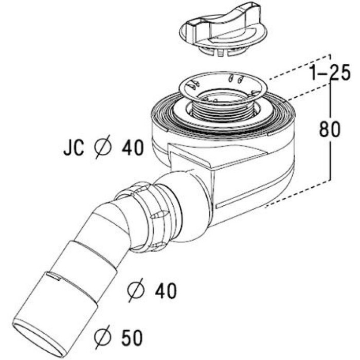 Radaway сифон для душевого поддона белый, - 5SK1