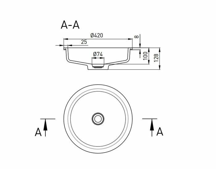 Salini раковина 42x42, marea, 1802205mrf цвет: матовый белый