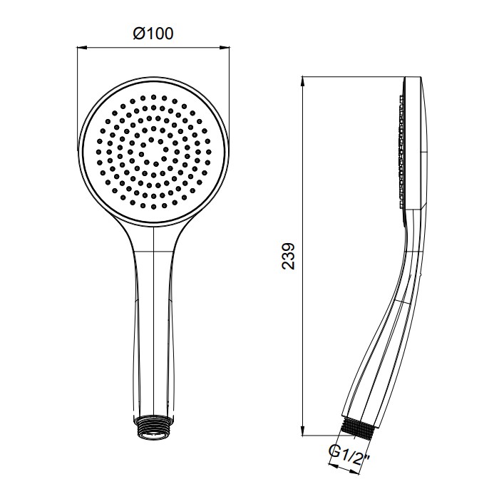Лейка душевая ручная D100 мм, с одним типом струи, Almar Velvet, E082114.AB цвет: черный металл брашированный PVD