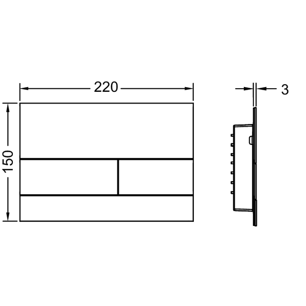 TECE панель смыва, металл, белый, square - 9240834