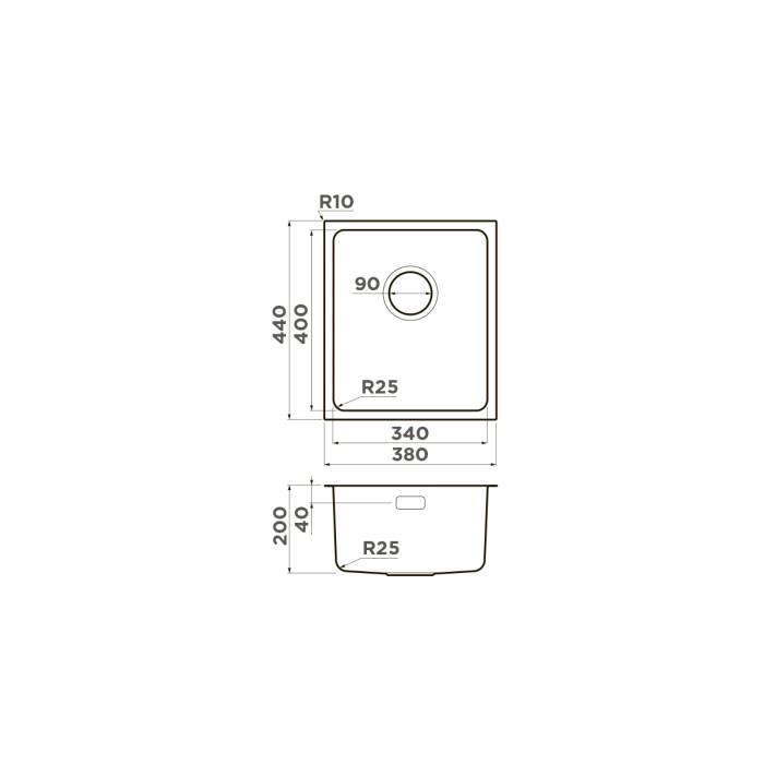 Omoikiri кухонная мойка Tadzava 38-U/I, нержавеющая сталь арт. 4993077