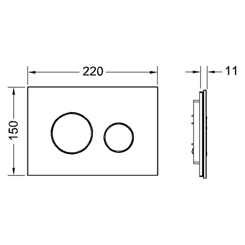 TECE панель смыва, стекло черное, белый, loop - 9240654