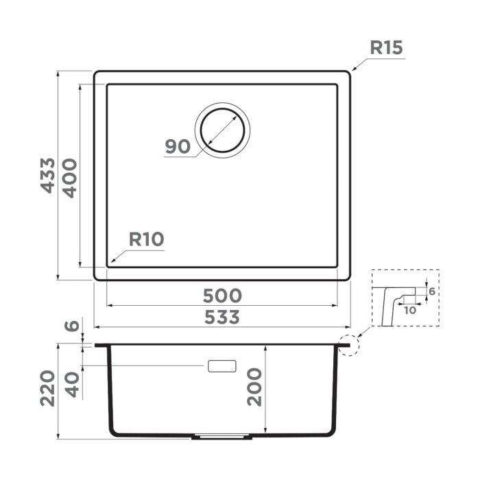 Omoikiri кухонная мойка Yamakawa 55-Integra, azur blue арт. 4997260