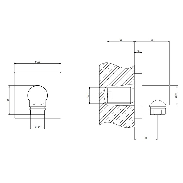 Gessi Вывод воды, Emporio shower, 47369#149 цвет: finox brushed nickel