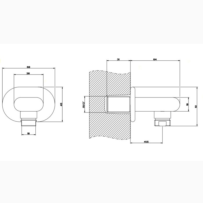 Gessi Вывод воды на 1/2”, Goccia, 33769#299 цвет: черный