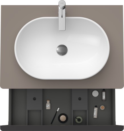 Duravit тумба подвесная под раковину 800 мм х 550 мм, с консолью, d-neo, de494704343 цвет: базальт матовый