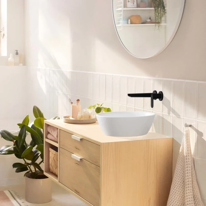 Hansgrohe смеситель для раковины с выпуском, Rebris S, черный арт. 72528670