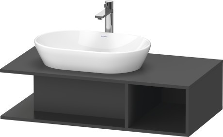Duravit тумба подвесная под раковину слева 1000 мм х 550 мм, d-neo, de492904949 цвет: графит матовый