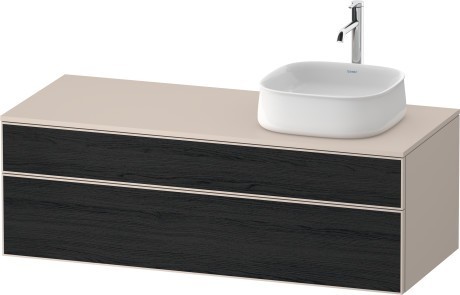 Duravit тумба подвесная с вырезом под раковину справа 550 мм х 1300 мм х 442 мм, zencha, ze4822r16830000 цвет: чёрный дуб/серо-коричневый суперматовый