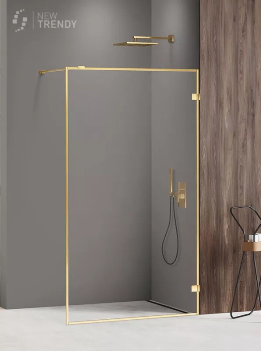 Душевое ограждение shine 140x200, New trendy Avexa gold, золото арт. EXK-4320