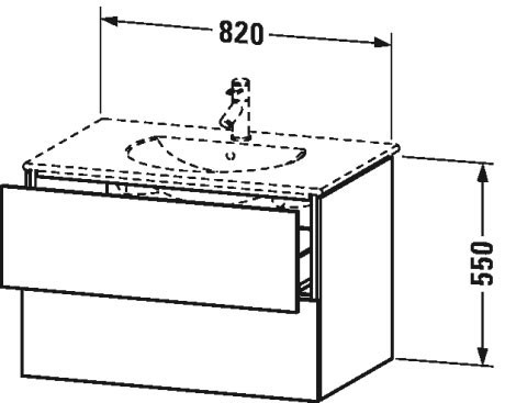 Duravit тумба подвесная под раковину, l-cube, lc626208585 цвет: белый глянцевый