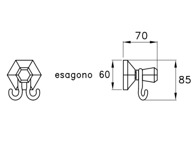 Stella крючок для полотенец, eccelsa, латунь арт. ec10020pv01