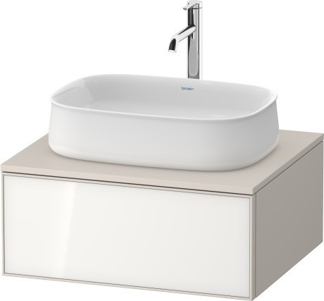 Duravit тумба подвесная под раковину 550 мм х 650 мм х 281 мм, zencha, ze4810064830000 цвет: белое стекло/cеро-коричневый суперматовый
