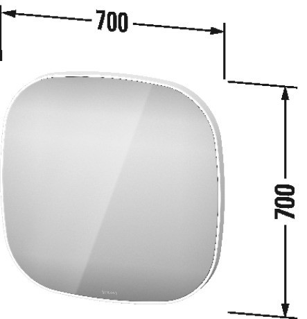 Duravit зеркало с подсветкой 700 мм х 700 мм, zencha, ze7056000000000 цвет: белый