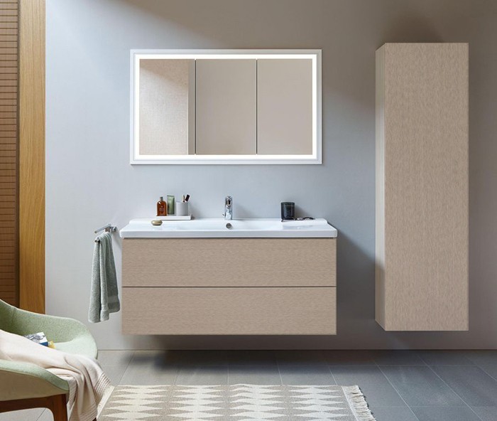 Duravit шкаф-пенал подвесной, l-cube, lc1180r1111 цвет: дуб кашемировый