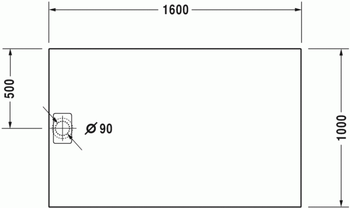 Duravit душевой поддон 1600 мм х 1000 мм, stonetto, 720171680000000 цвет: антрацит