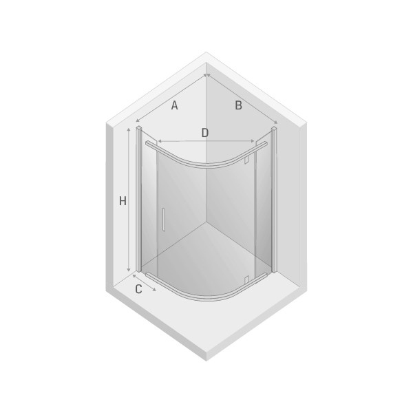 Душевое ограждение new komfort 80x80x195, New trendy New komfort chrome, хром арт. K-0434