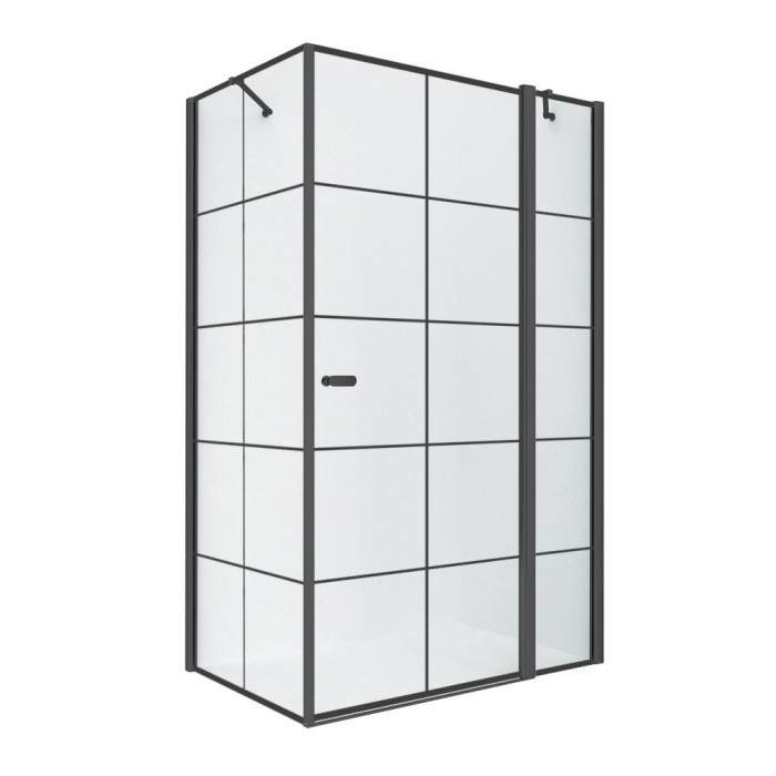 Душевое ограждение r 90x90x195, New trendy New soleo black, черный арт. K-0581