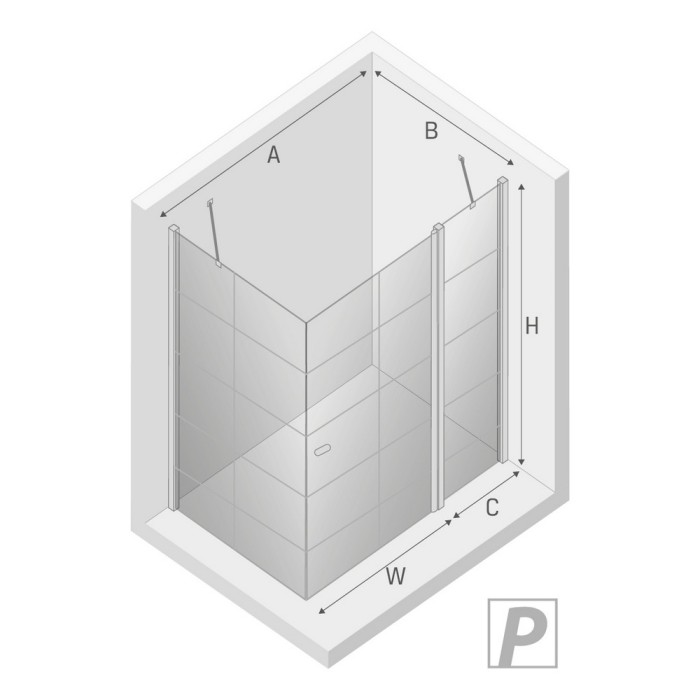 Душевое ограждение r 90x90x195, New trendy New soleo black, черный арт. K-0581