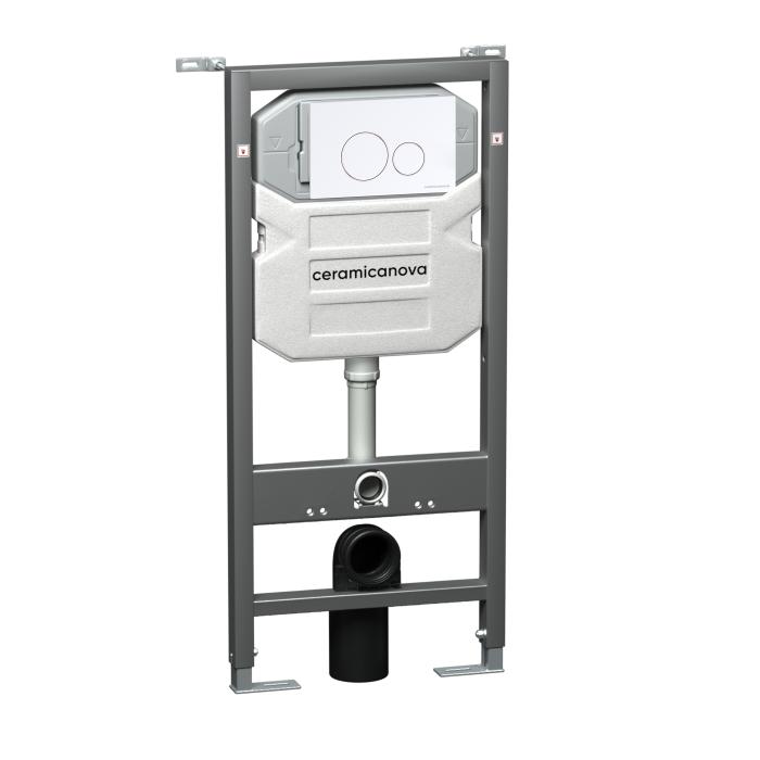 Ceramicanova инсталляция с кнопкой envision/ round, cn1001w цвет: белый