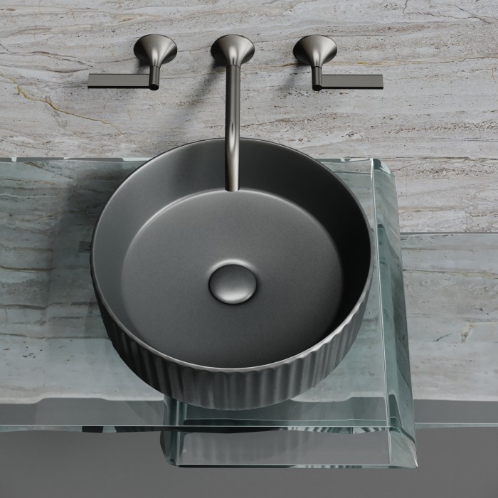 Ceramicanova раковина накладная element, cn6057mdh цвет: серый