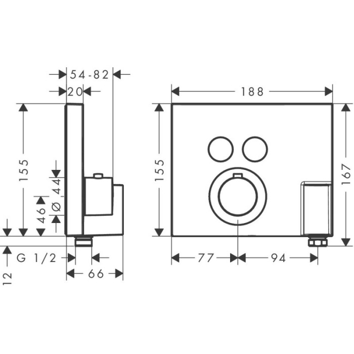 AXOR термостат для душа со шланговым подключением и держателем душа, ShowerSelect, золото арт. 36712990