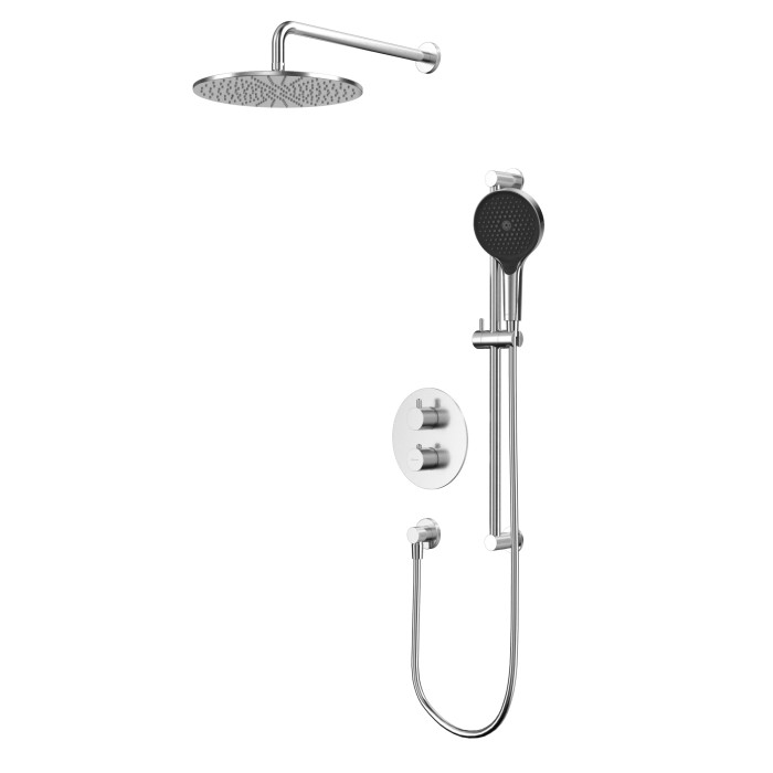 Термостатическая душевая система скрытого монтажа, Whitecross Y brushed nickel, брашированный никель арт. YSET09TOPNIB