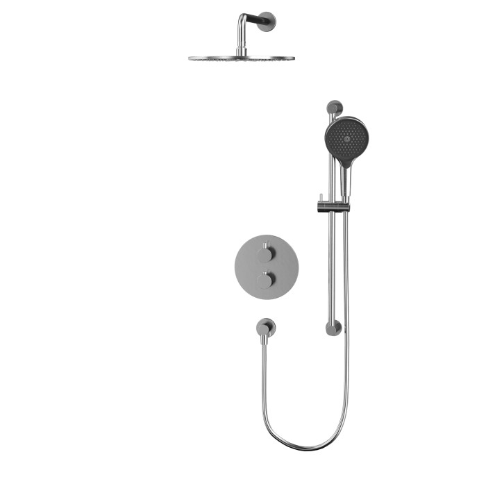 Термостатическая душевая система скрытого монтажа, Whitecross Y brushed nickel, брашированный никель арт. YSET09TOPNIB